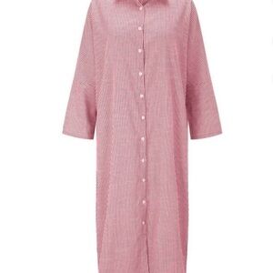 Striped Pink Button-Up Dress 100% Cotton
